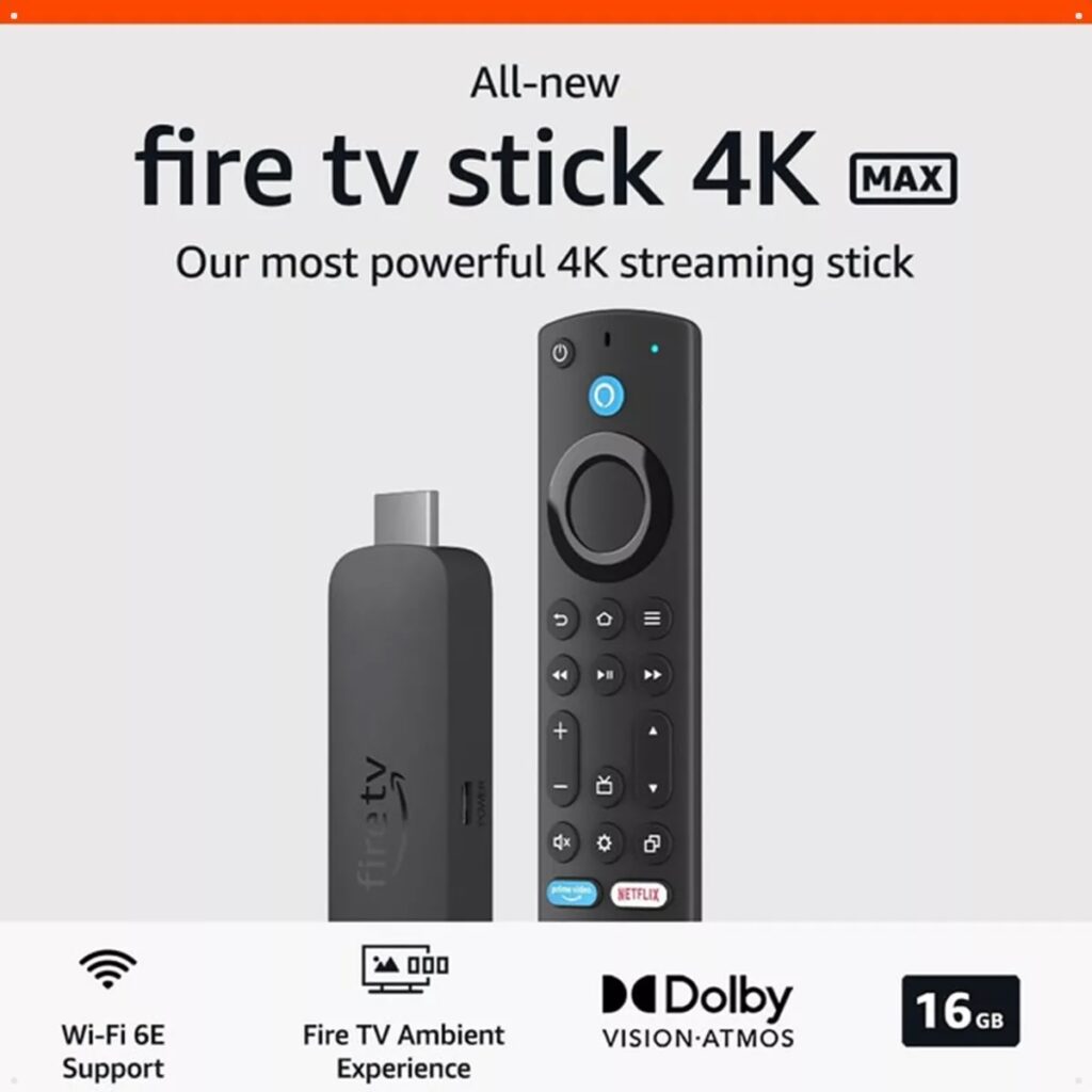Fire TV Stick 4K MAX 16GB Wi-Fi 6E con control remoto de voz Alexa ...